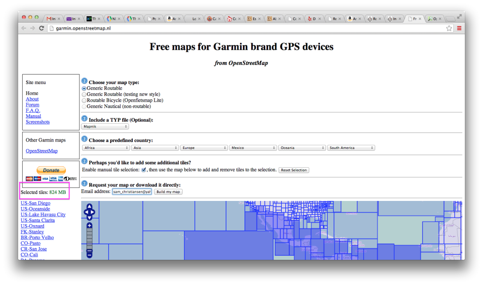 Fill out this form to generate a customize file for your Garmin GPS unit.  Note the estimated size -- this can be helpful to make sure the map isn't too big.