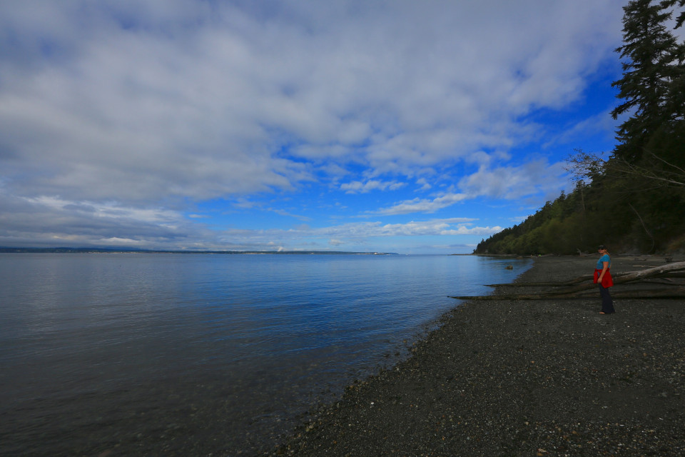 Beach below our camp spot on Whidbey Island.