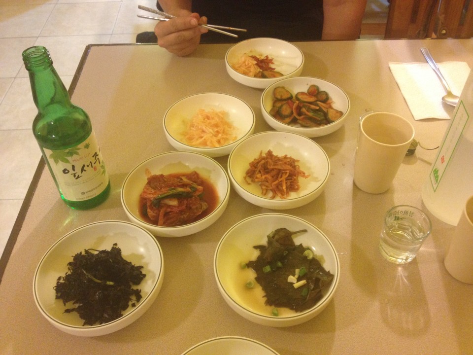 Korean food! I even got soju (made from maple in Canada?). The owners were Korean and kept bringing us more and more food. 