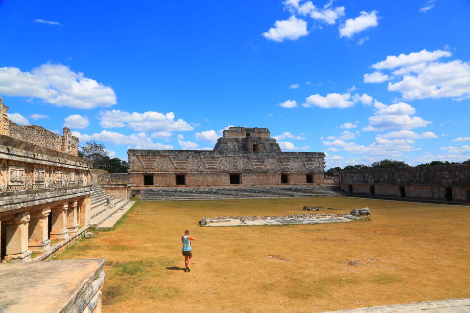 This main plaza highlights the Puuc style architecture that was more ornate than the other Mayan styles. 