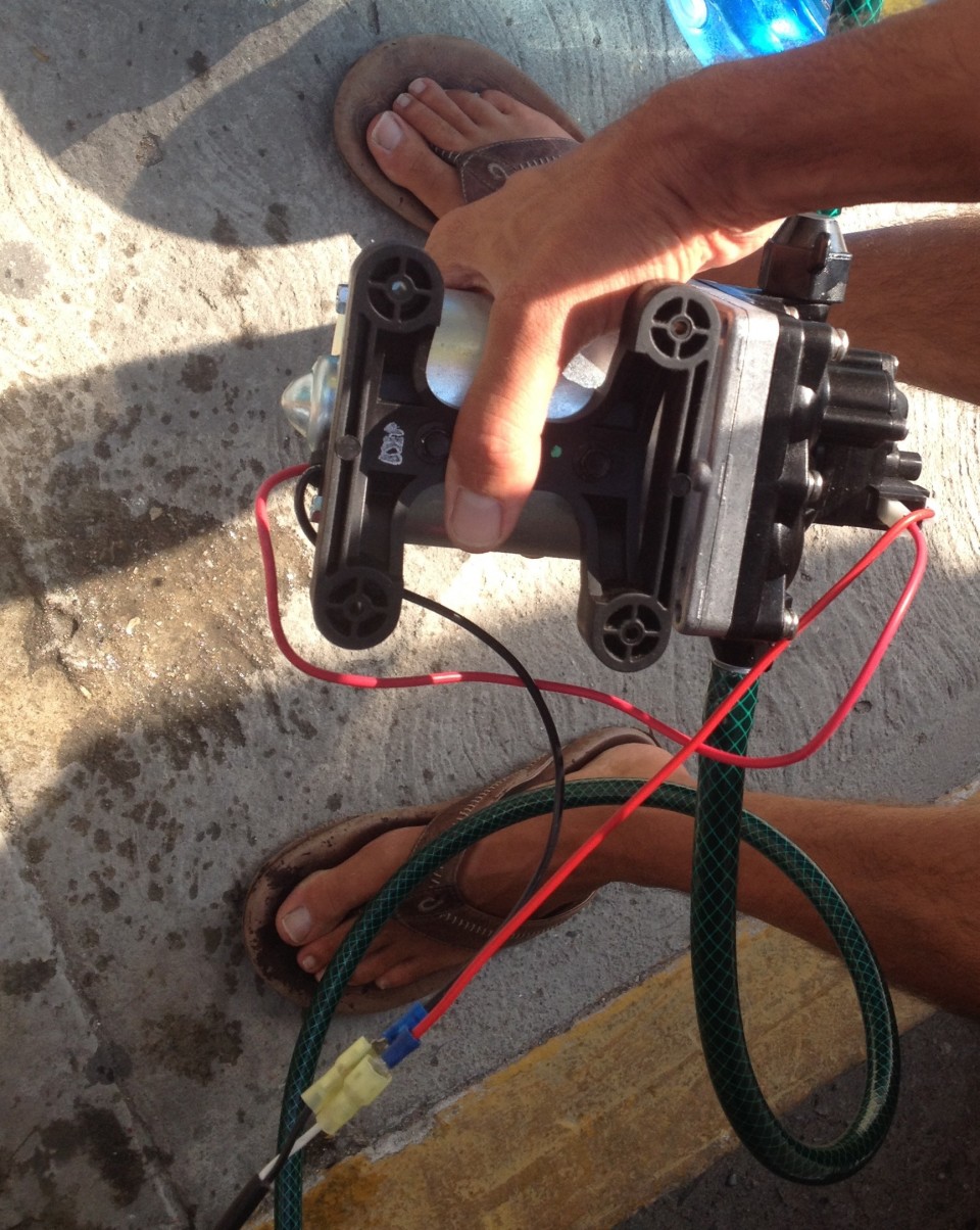 This is what we're building.  A 12-volt pump that you can plug into your rig's 12-volt outlet.