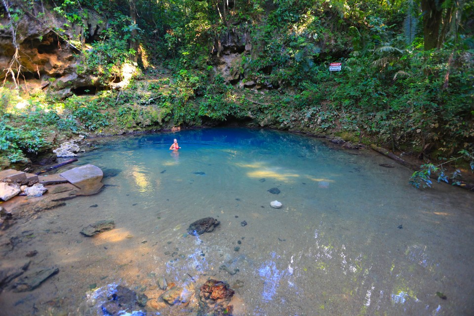 The Blue hole national park also has a cold outdoor cenote you can hike to (through a jungle) and swim in. It was perfect after 3 hours of jungle sauna time.