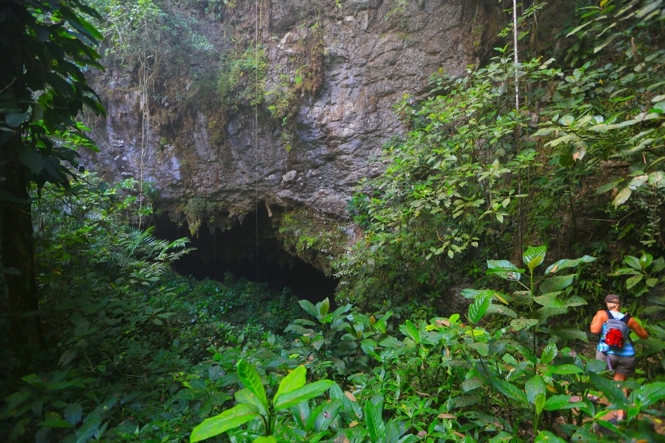 This is what the cave entrance looked like from the jungle approach.