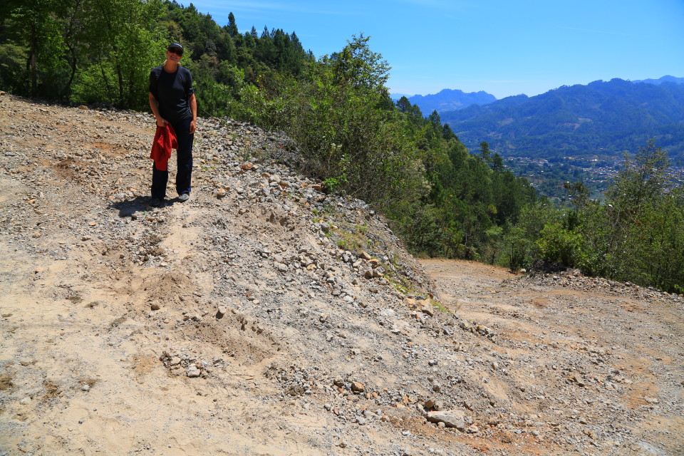 The tire tracks on one of the switchbacks from where we almost flipped. this trail was way more fun to hike!