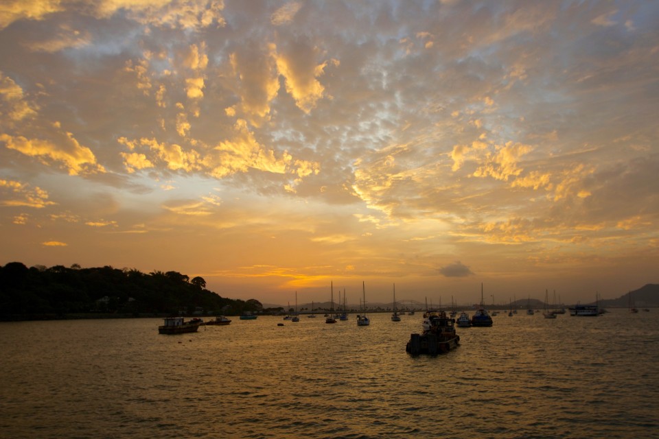 The Amador Causeway is fun to drive down for a great sunset view looking back onto down town and the Bridge of the Americas.