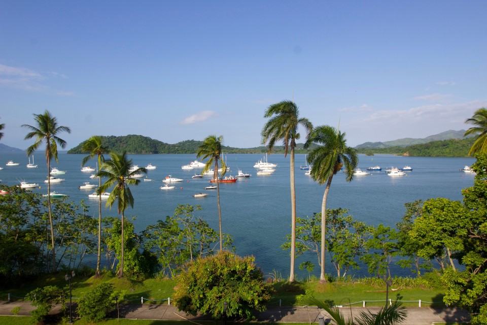 This is the view from our room. I would drink cold beer out here and watch the freighters at night lit up going through the canal. 