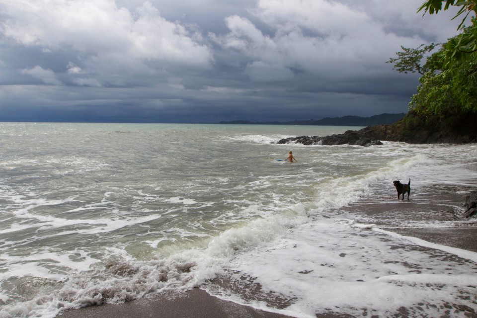 The water was so warm!  While the surf looked a little rough, it was actually a great beach to swim on once you got past the initial surf.