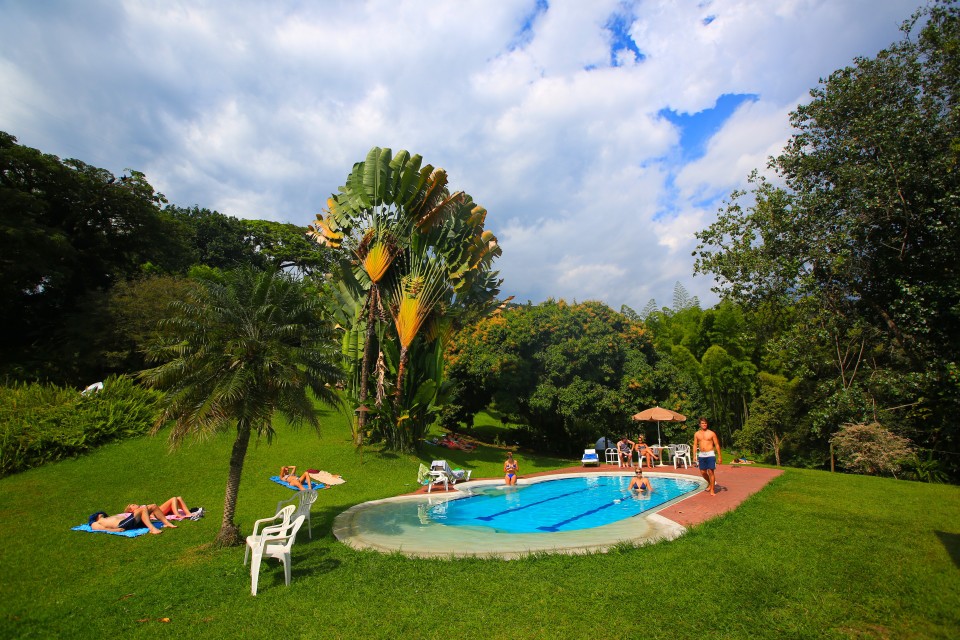 The finca was also a hostal and was full of backpackers. The pool was a great place to hang out and meet people from all over the world.