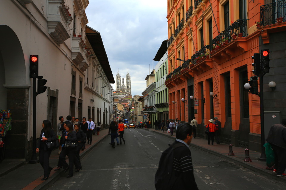 One of the colorful streets in the old city.