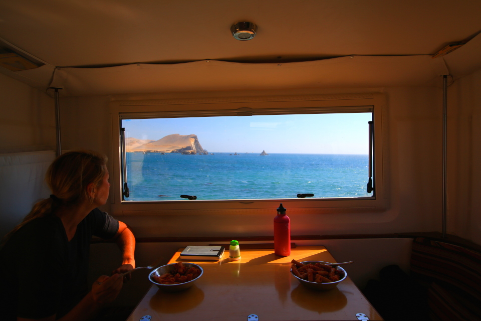 Our favorite feature of the XPCamper is the giant picture window in the back -- it gives us amazing views like this.