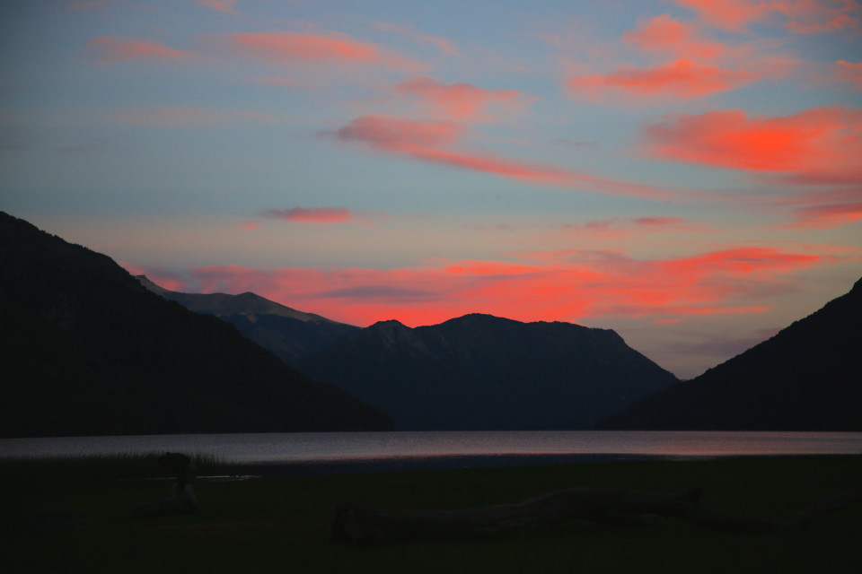 Sunset over Lago Traful.