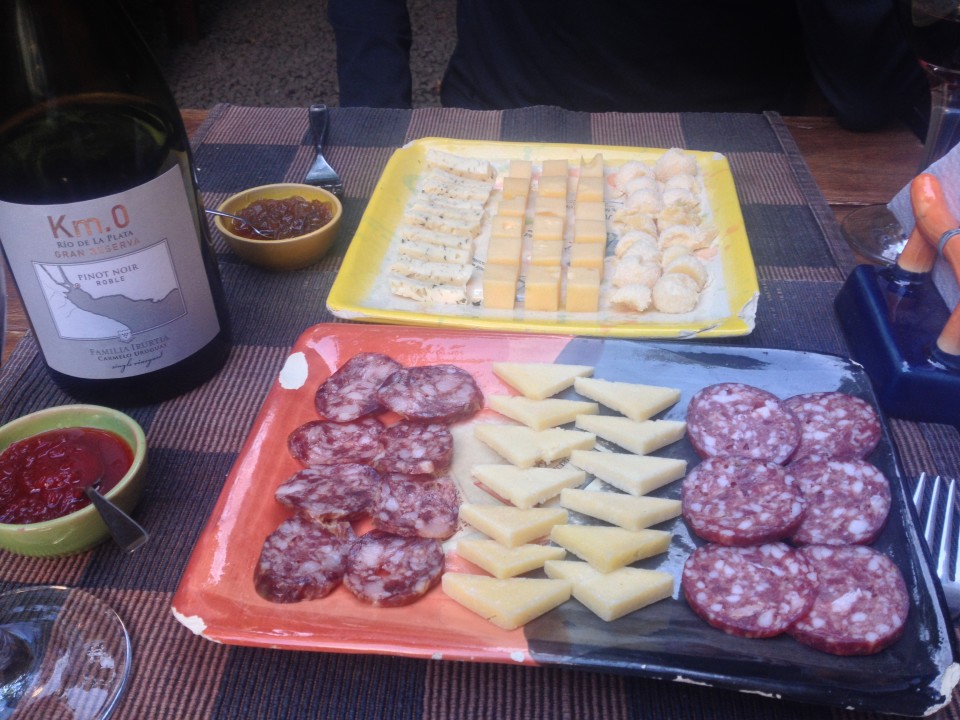 Uruguay produces really good cheese and salami. They also make wine, it was ok.... But this cheese plate was amazing!